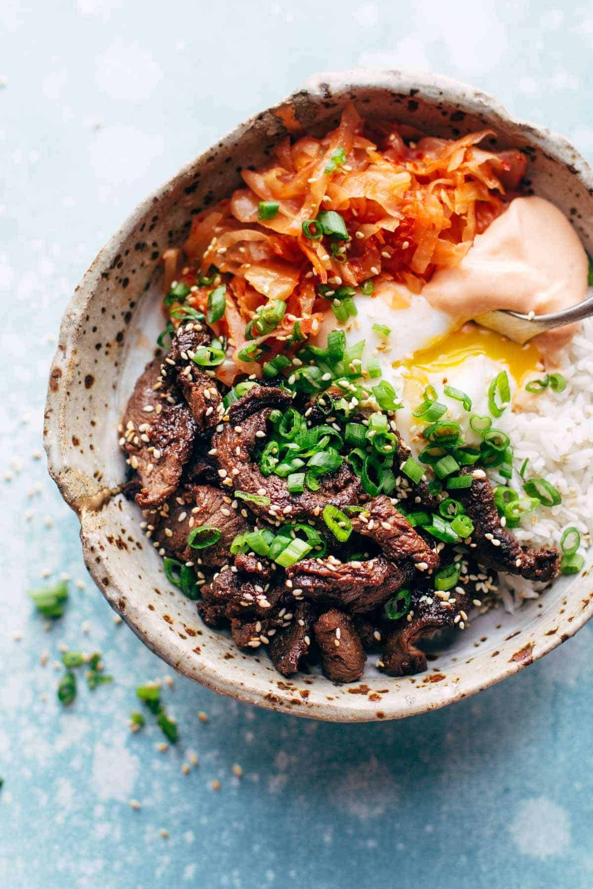 Korean BBQ Yum Yum Rice Bowls Recipe - Pinch of Yum
