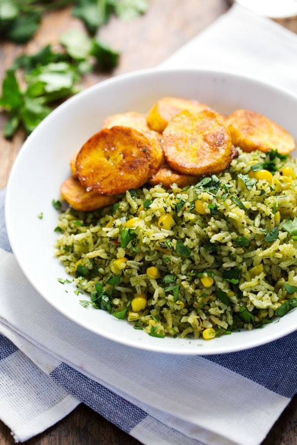 Green Mexican Rice with Corn Recipe - Pinch of Yum
