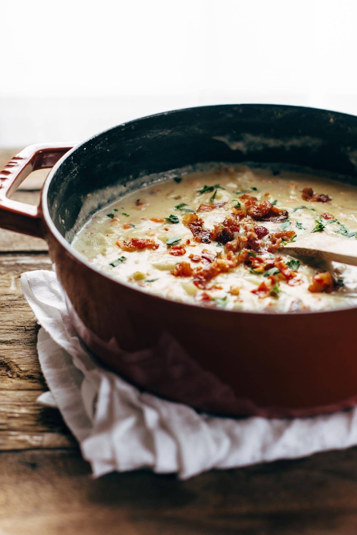 Basic + Awesome Creamy Potato Soup Recipe - Pinch of Yum