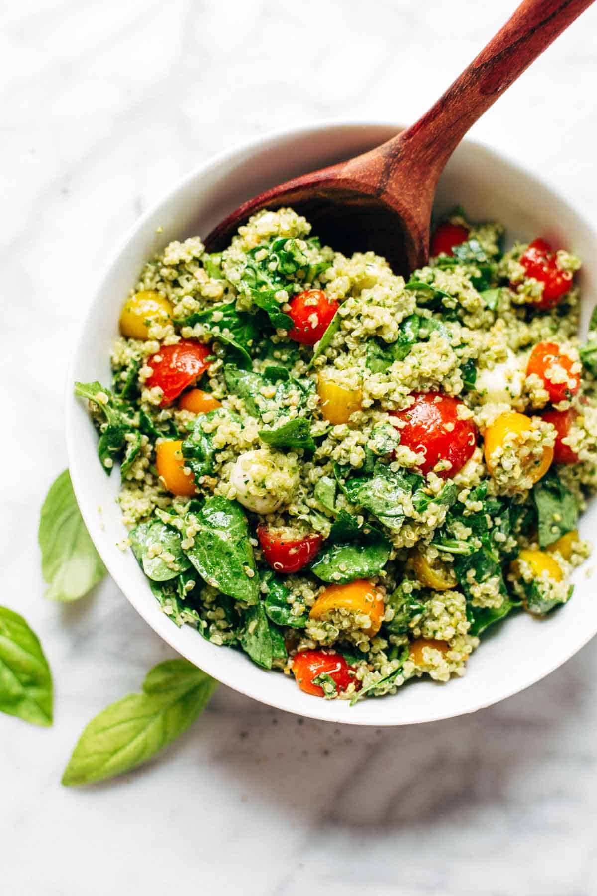 Green Goddess Quinoa Summer Salad Recipe - Pinch of Yum