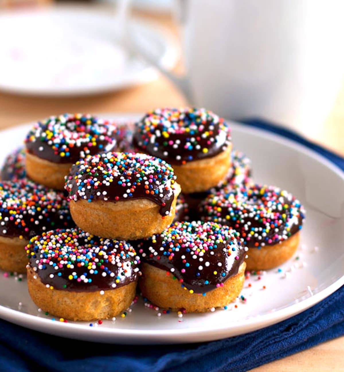 chocolate-glazed-baked-mini-donuts-recipe-pinch-of-yum